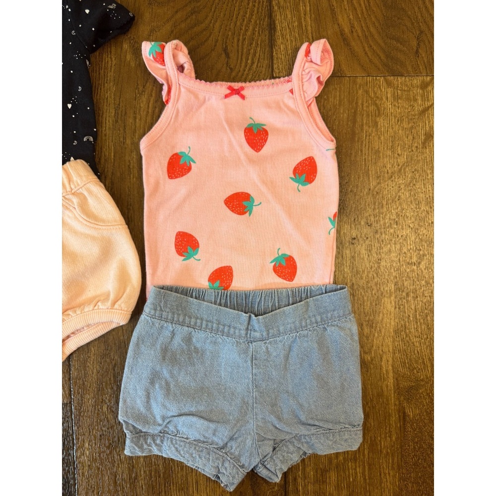 Carter's Baby Clothes Girl 3 Months Outfits Bodysuit Tank Tops Shirts Shorts Lot - Picture 2 of 12